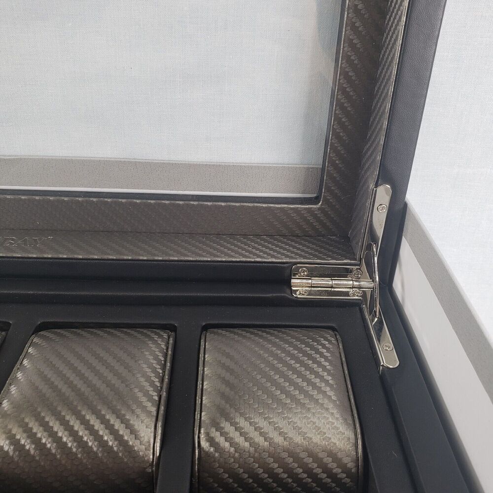 Houndsbay Yachtsman Vegan Leather Watch Jewelry Case 10 Slots With Pull Out Draw - Picture 9 of 16